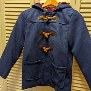 Size 8/10 Boys Navy Hooded Toggle Coat